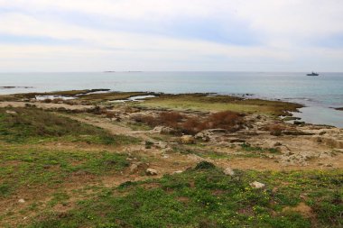 Akdeniz manzaralı kayalık sahil 