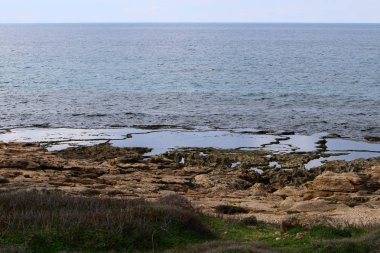 Akdeniz manzaralı kayalık sahil 