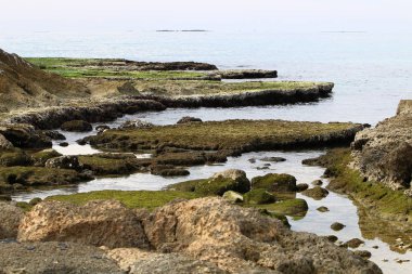 Akdeniz manzaralı kayalık sahil 