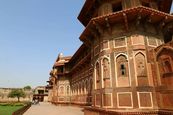 Rode Fort in de Indiase stad Agra — Stockfoto