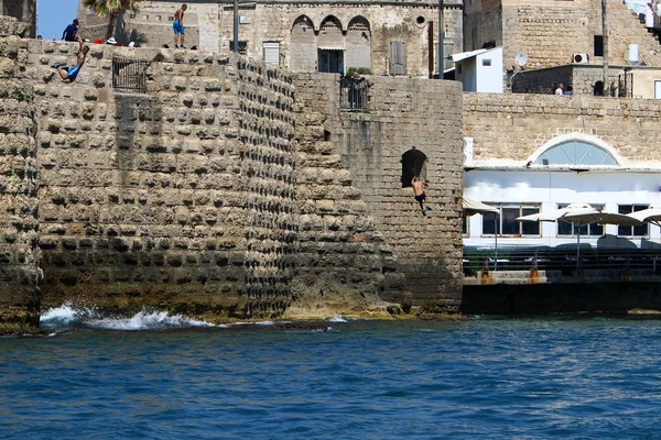 Stará pevnost Acre u moře — Stock fotografie