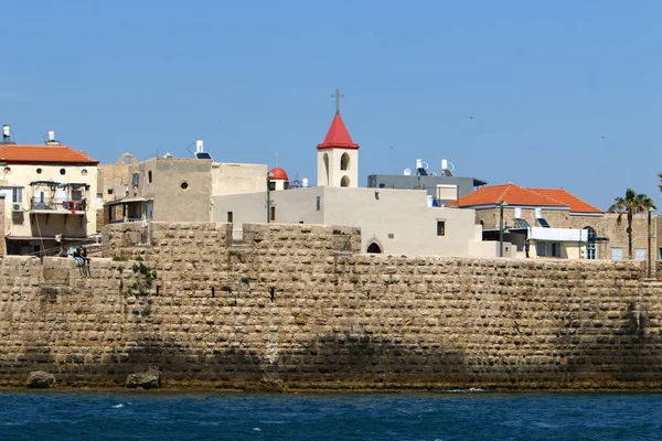 Stará pevnost Acre u moře — Stock fotografie