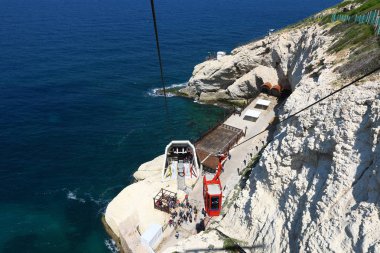 Teleferik ve mağarasını Rosh Haikra içinde 
