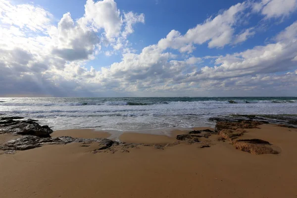 Costa Mar Mediterrâneo Norte Israel — Fotografia de Stock