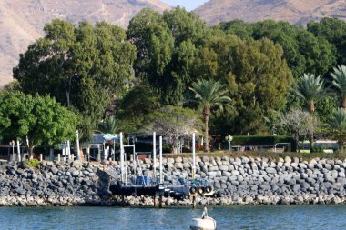 kibbutz Ein Gev İsrail Celile Denizi kıyısında yatak 