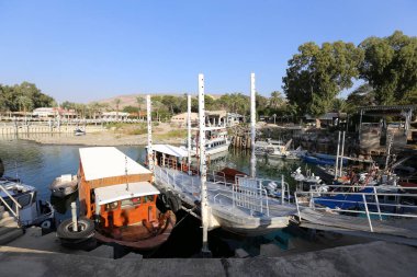 kibbutz Ein Gev İsrail Celile Denizi kıyısında yatak 