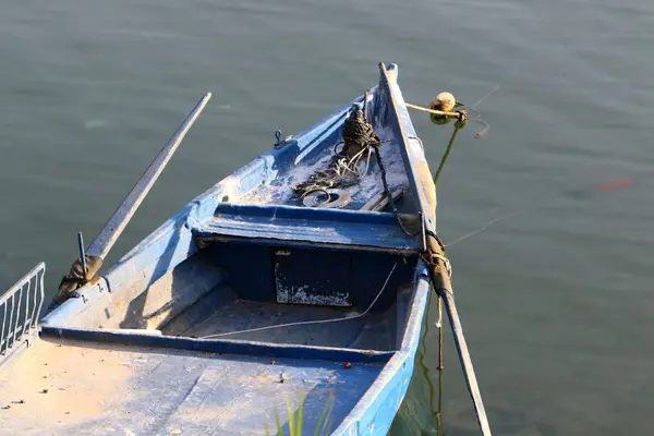 Poste Quai Sur Rivage Mer Galilée Dans Kibboutz Ein Gev — Photo