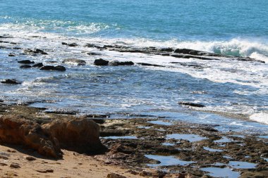 İsrail 'in kuzeyindeki Akdeniz kıyısında.