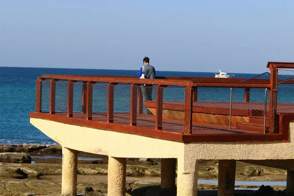 Costa Mar Mediterrâneo Norte Israel — Fotografia de Stock