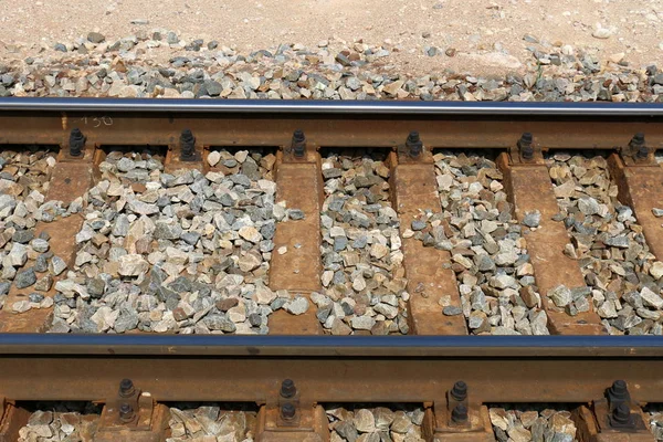 Egy Nagy Vasúti Pálya Komplexuma Lineáris Mérnöki Szerkezetek Hogy Közúti — Stock Fotó