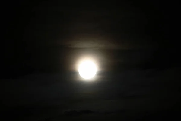 明るい月は 黒い空に地球の衛星 — ストック写真
