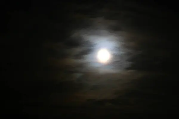 Bright Moon Satellite Earth Black Sky — Stock Photo, Image