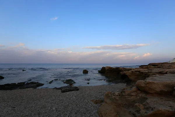 Kusten Medelhavet Norden Israel Grattis Till Den Nya 2018 — Stockfoto