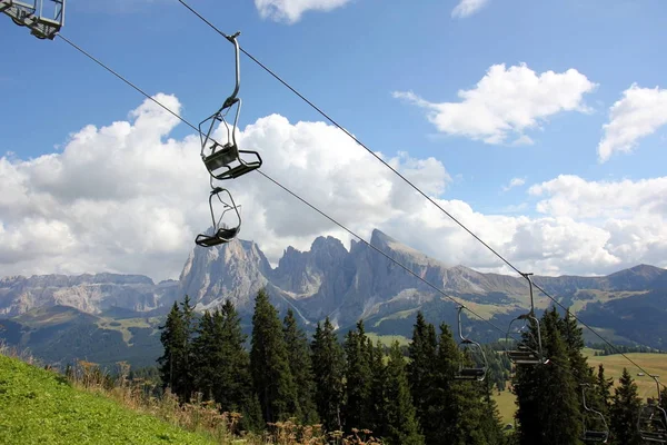 Cableway Type Transport Which Moving Cars Traction Rope — Stock Photo, Image