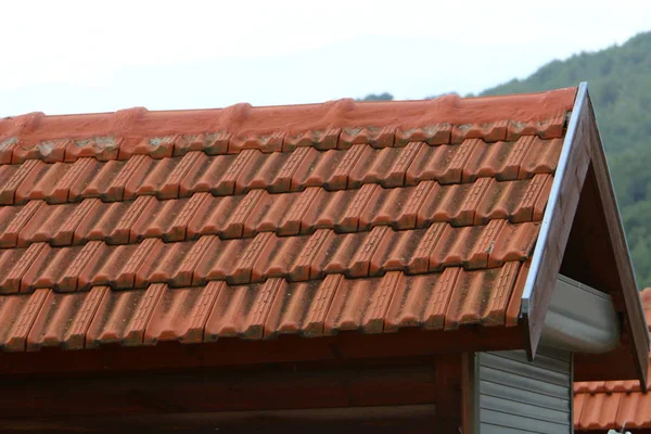 Telhado Estrutura Superior Edifício Que Serve Para Proteger Contra Precipitação — Fotografia de Stock