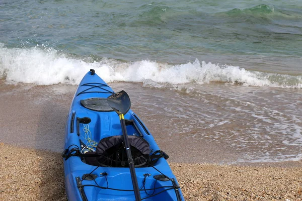 Kayak Bateau Rames Pour Voyager Faire Sport Sur Eau — Photo