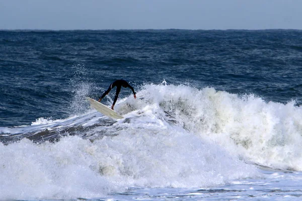 Fuerte Tormenta Mar Mediterráneo Frente Costa Israel — Foto de Stock