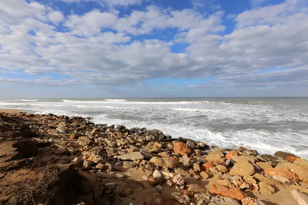 Kust Van Middellandse Zee Het Noorden Van Israël — Stockfoto