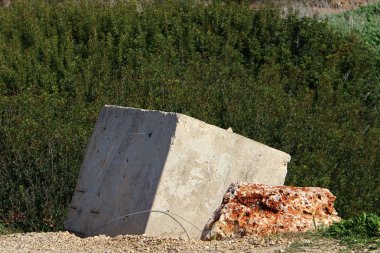 Kuzey İsrail ' Akdeniz'in kıyısında taş yalan 