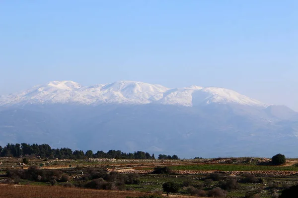 Mount Hermon Det Högsta Berget Israel Och Den Enda Plats — Stockfoto