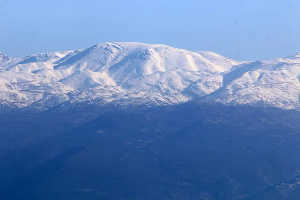 Όρος Hermon Είναι Ψηλότερο Βουνό Στο Ισραήλ Και Μόνο Μέρος — Φωτογραφία Αρχείου
