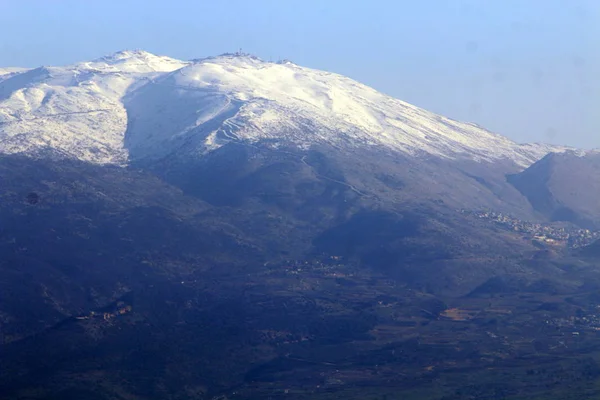 Mount Hermon Det Høyeste Fjellet Israel Det Eneste Stedet Man – stockfoto