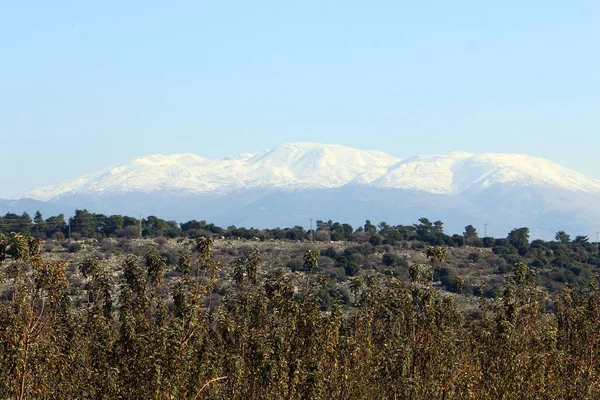 マウントハーモンはイスラエルと冬のスポーツを練習することができる唯一の場所で一番高い山です — ストック写真