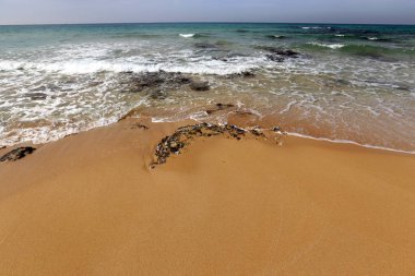 İsrail Kuzey şiddetli bir fırtınanın sonra Akdeniz'de Sahili 