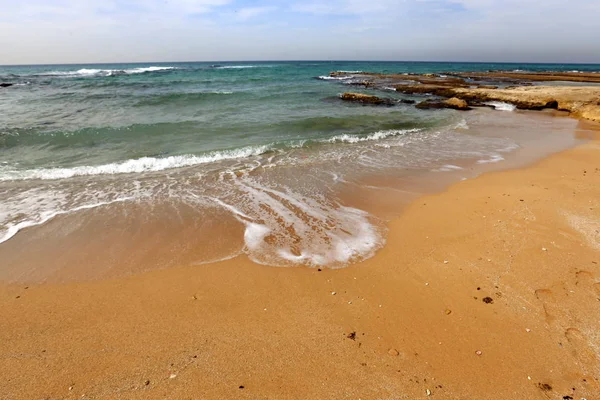 Kusten Medelhavet Norden Israel Efter Våldsam Storm — Stockfoto