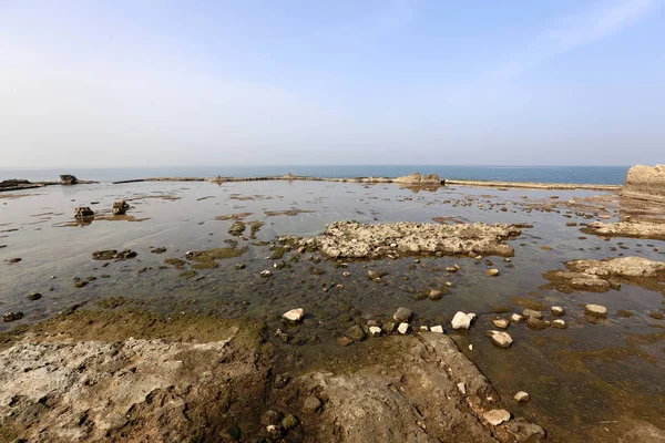 Kust Van Middellandse Zee Het Noorden Van Israël Een Hevige — Stockfoto