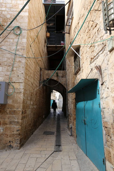 old narrow street in the old big city 