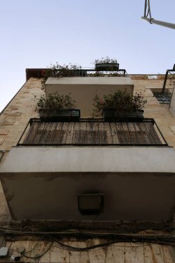 balkon ve Kudüs şehri içinde pencere eşiği 