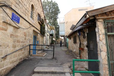 Kudüs, İsrail devletinin başkenti Antik şehri sokaklarında yürümek. 