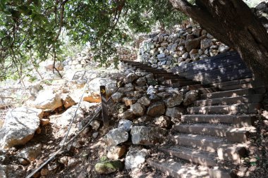Merdiven adımlar bir dizi oluşur ve aşağı yukarı kaldırmak için hizmet vermektedir 
