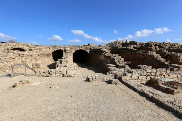 Caesarea Pravěké Hradiště Středomořském Pobřeží Izraele — Stock fotografie