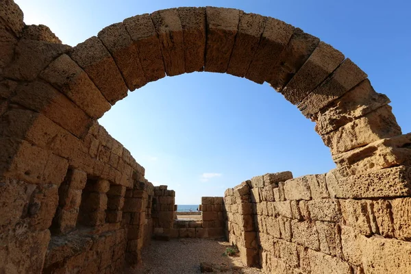 Καισάρεια Είναι Ένας Αρχαίος Οικισμός Σχετικά Μεσογειακή Ακτή Του Ισραήλ — Φωτογραφία Αρχείου