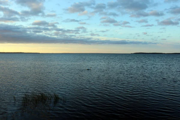 Tidigt Morgonen Och Soluppgång Vid Sjön — Stockfoto