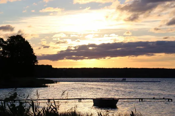 Früher Morgen Und Sonnenaufgang See — Stockfoto