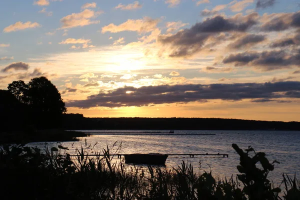 Madrugada Amanecer Junto Lago — Foto de Stock