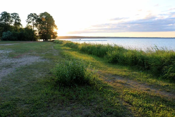 Madrugada Amanecer Junto Lago — Foto de Stock