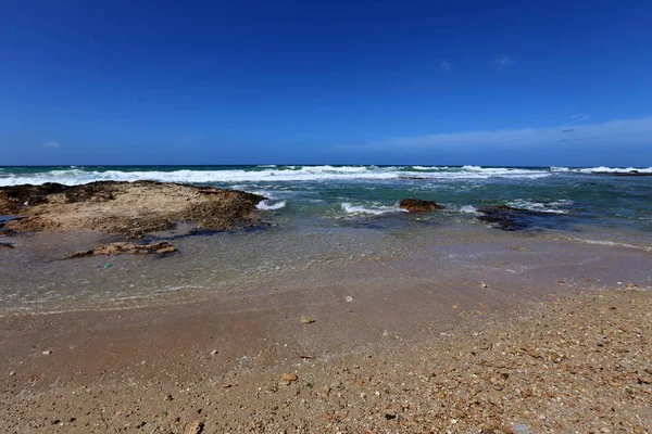 Costa Mar Mediterrâneo Norte Israel — Fotografia de Stock