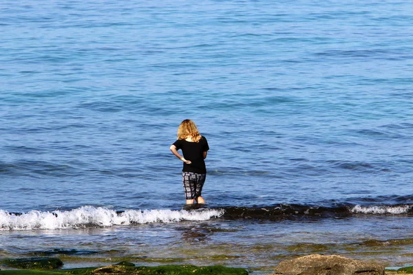 Costa Del Mar Mediterráneo Norte Israel — Foto de Stock