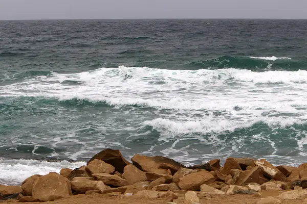 Costa Del Mar Mediterráneo Norte Israel — Foto de Stock