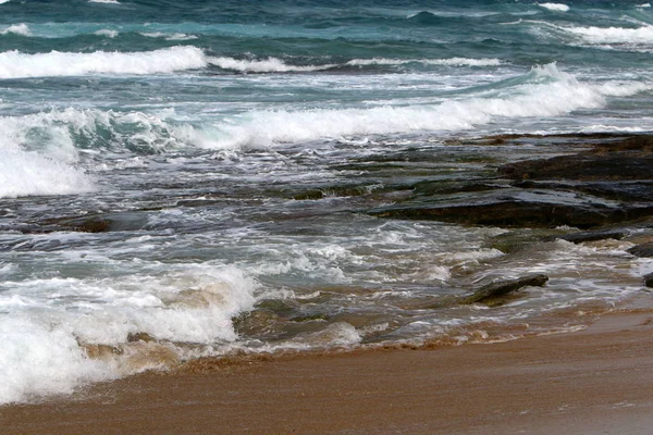 Costa Del Mar Mediterráneo Norte Israel — Foto de Stock