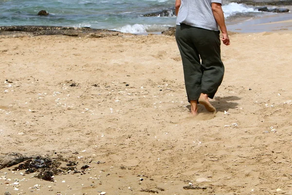 Costa Mar Mediterrâneo Norte Israel — Fotografia de Stock