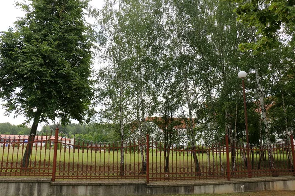 Fence Serves Protect Another Territory Fence Wickets Passage Gates Passage — Stock Photo, Image