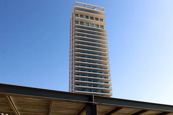 Immeuble Grande Hauteur Dans Ville Tel Aviv Sur Côte Méditerranéenne — Photo