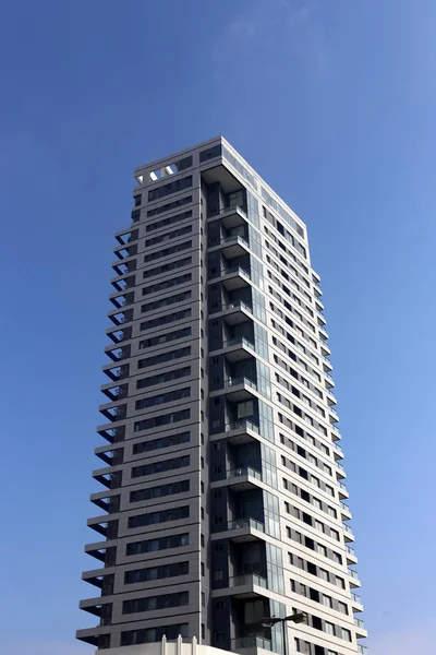 Immeuble Grande Hauteur Dans Ville Tel Aviv Sur Côte Méditerranéenne — Photo