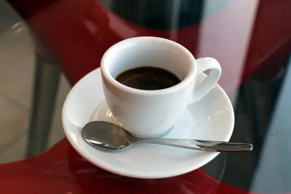 Sul Tavolo Caffè Caldo Forte — Foto Stock