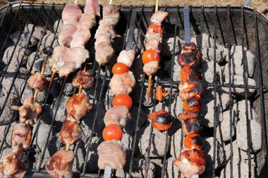 kavrulmuş ızgara sebze ve et 